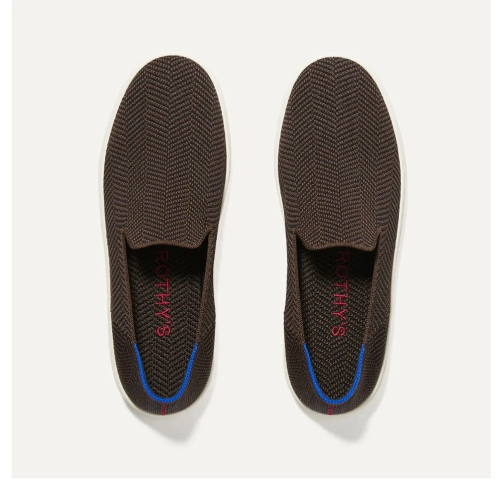 Rothy’s Dark Brown Herring Bone Slip On Sneakers